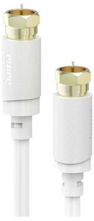 Produktbild: Hama Antennen, SAT Anschlusskabel [1x Koaxial-Stecker - 1x Koaxial-Stecker] 3m 120 dB Wei&szlig;