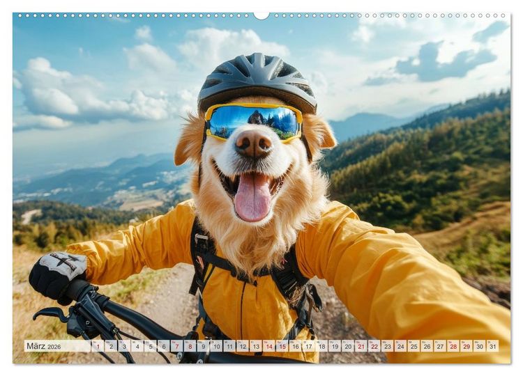 Produktbild: HUNDE-SELFIES Tierischer Outdoorspa&szlig; (Wandkalender 2026 DIN A2 quer), CALVENDO Monatskalender