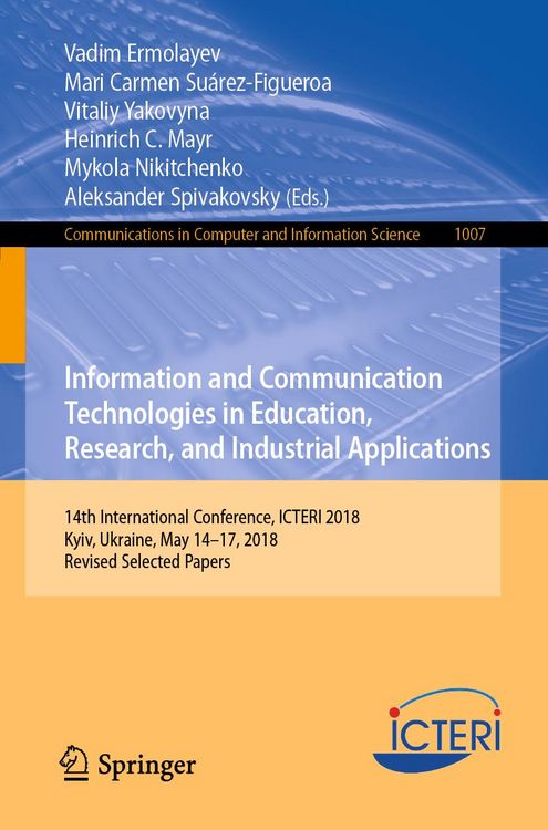 Produktbild: Information and Communication Technologies in Education, Research, and Industrial Applications