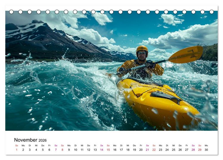 Produktbild: Kajak Erlebnisse (Tischkalender 2026 DIN A5 quer), CALVENDO Monatskalender