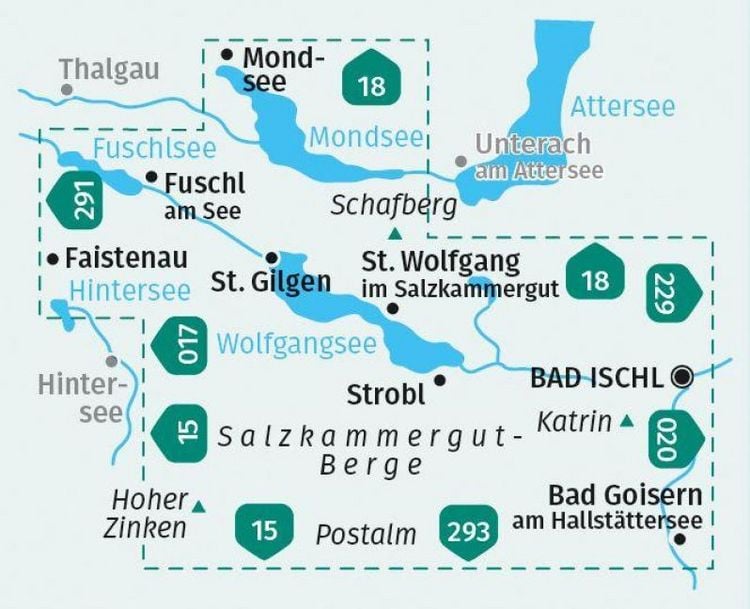 Produktbild: KOMPASS Wanderkarte 018 Wolfgangsee, Fuschlsee, Mondsee 1:25.000