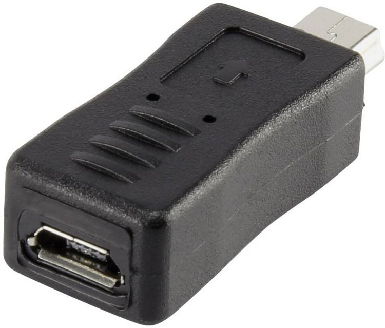 Produktbild: Renkforce USB 2.0 Adapter [1x USB 2.0 Stecker Mini-B - 1x USB 2.0 Buchse Micro-B] rf-usba-08 vergoldete Steckkontakte