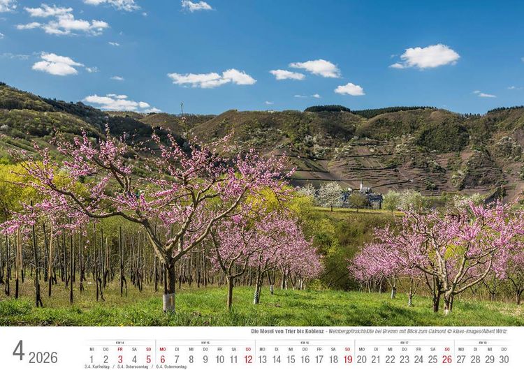 Produktbild: Mosel von Trier bis Koblenz 2026 Bildkalender A4 quer, spiralgebunden