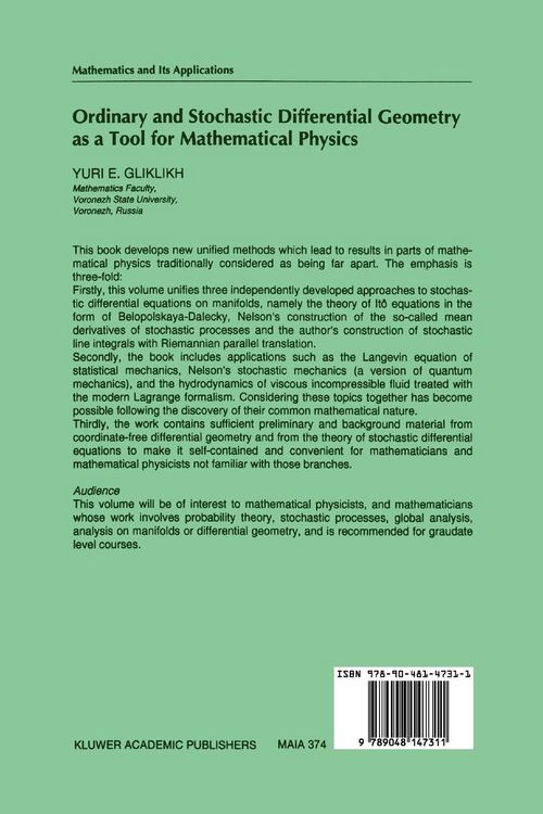 Produktbild: Ordinary and Stochastic Differential Geometry as a Tool for Mathematical Physics