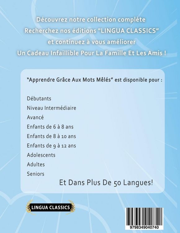 Produktbild: APPRENDRE L'ESPAGNOL EN S'AMUSANT GR&Acirc;CE AUX MOTS M&Ecirc;L&Eacute;S - POUR D&Eacute;BUTANTS - D&eacute;couvrez Comment Am&eacute;liorer Son Vocabulaire Avec 2000 Mots Cach&eacute;s Et S'entra&icirc;ner &Agrave; La Maison - 100 Grilles De Jeux - Mat&eacute;riel P&eacute;dagogique Et Cahier D'activit&eacute;s