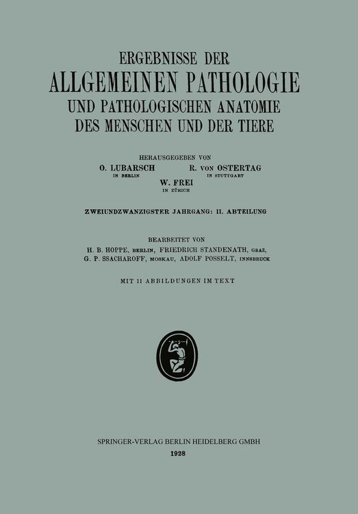 Produktbild: Ergebnisse der Allgemeinen Pathologie und Pathologischen Anatomie des Menschen und der Tiere