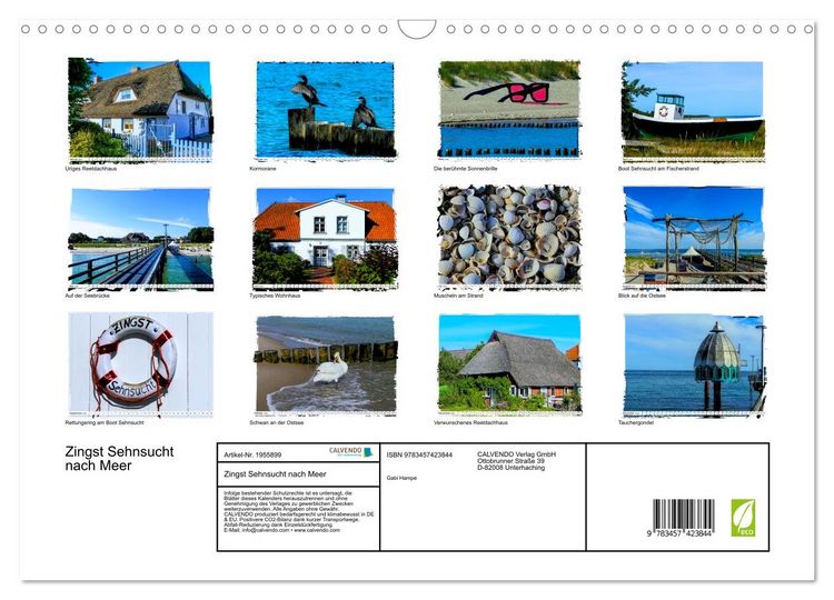 Produktbild: Zingst Sehnsucht nach Meer (Wandkalender 2026 DIN A3 quer), CALVENDO Monatskalender