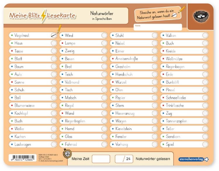 Produktbild: Meine Blitzlesekarten Set 3 zur Lesef&ouml;rderung (3 Lerntafeln mit Stift)