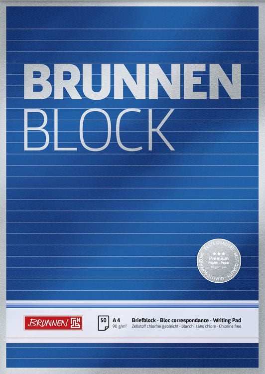 Produktbild: Brunnen Briefbl. A4 90g lin. Premium