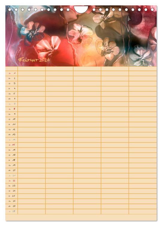 Produktbild: Bl&uuml;tenzauber - Familienplaner 2026 (Wandkalender 2026 DIN A4 hoch), CALVENDO Monatskalender