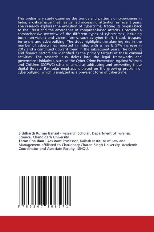 Produktbild: A Preliminary Study On Cyber Crimes Trends in India