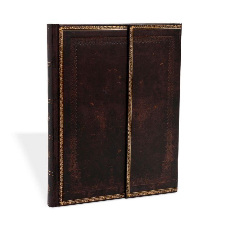 Produktbild: Hardcover Notizbuch Schwarzes Marokkoleder, Ultra, Liniert
