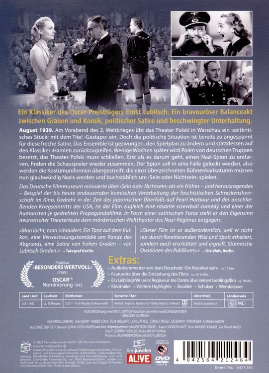 Produktbild: Sein oder Nichtsein - Ein Film von Ernst Lubitsch (Filmjuwelen)