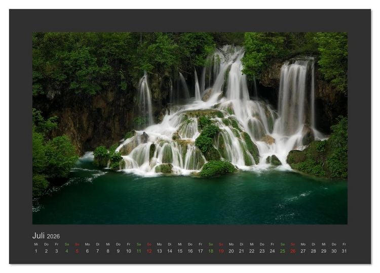Produktbild: FALLENDE WASSER (Wandkalender 2026 DIN A4 quer), CALVENDO Monatskalender