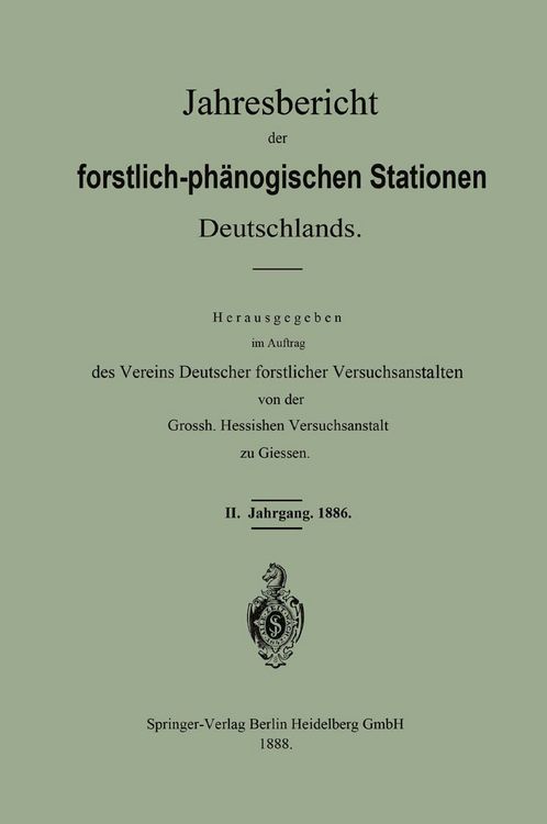 Produktbild: Jahresbericht der forstlich-ph&auml;nologischen Stationen Deutschlands
