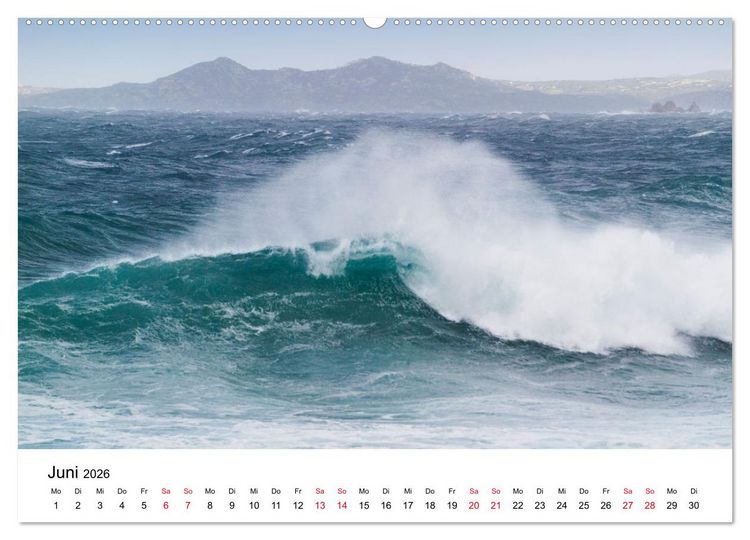 Produktbild: Naturschauspiel Wellen (hochwertiger Premium Wandkalender 2026 DIN A2 quer), Kunstdruck in Hochglanz