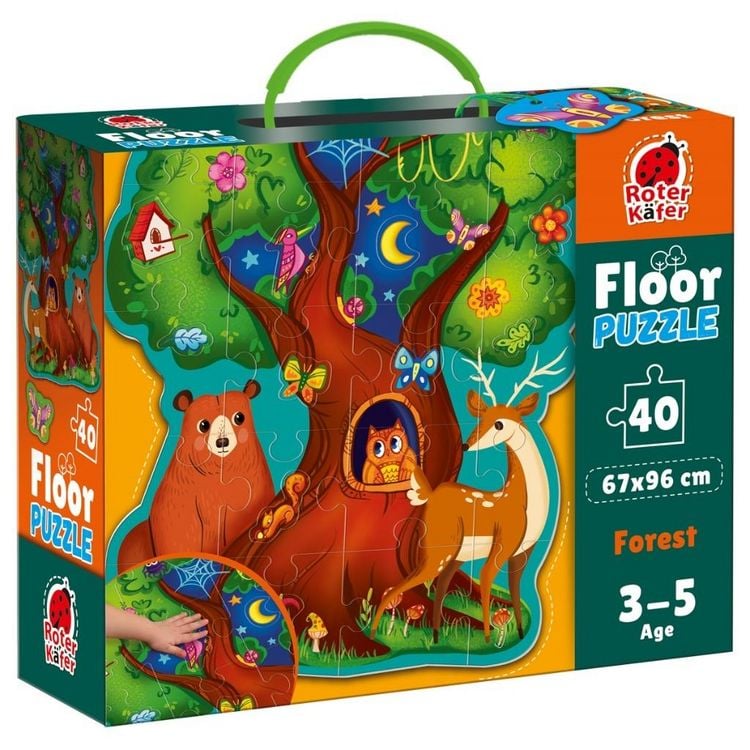 Produktbild: Puzzle Roter K&auml;fer Bodenpuzzle Waldtiere RK7010-04
