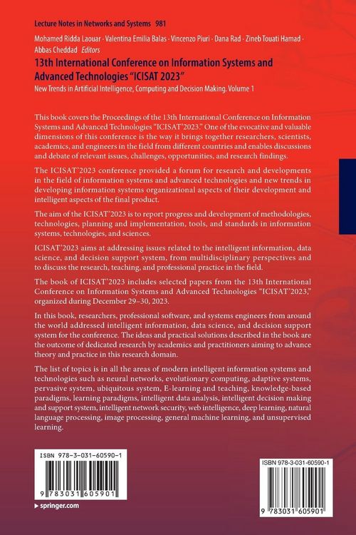 Produktbild: 13th International Conference on Information Systems and Advanced Technologies &ldquo;ICISAT 2023&rdquo;