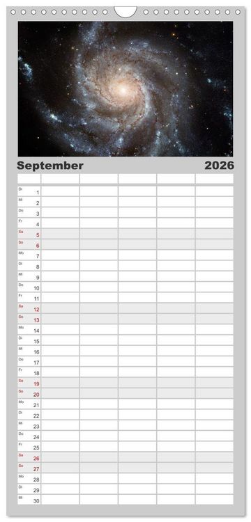 Produktbild: Familienplaner 2026 - Hubble - 35 Jahre atemberaubende Aufnahmen mit 5 Spalten (Wandkalender, 21 x 45 cm) CALVENDO