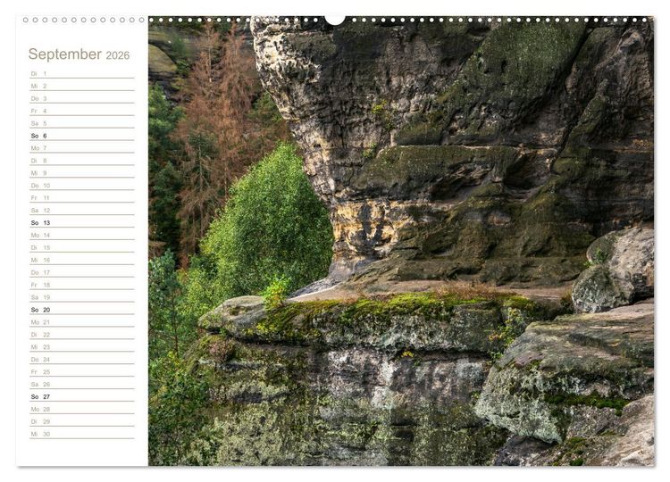 Produktbild: H&ouml;hlen, Grotten, Boofen - Elbsandstein (Wandkalender 2026 DIN A2 quer), CALVENDO Monatskalender