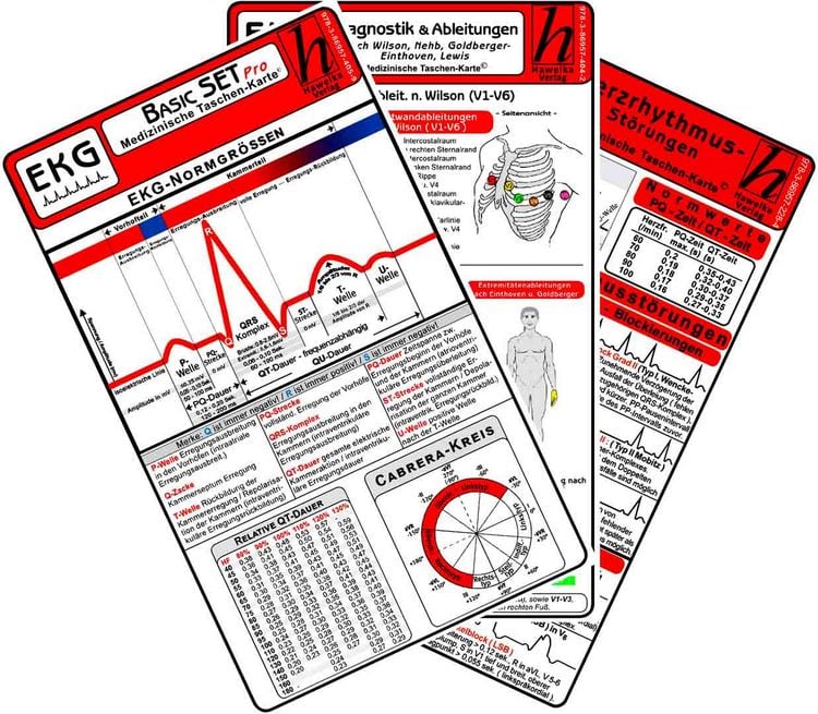 Produktbild: EKG Basic Set - PRO (3er Set) 2025 - Medizinische Taschen-Karte