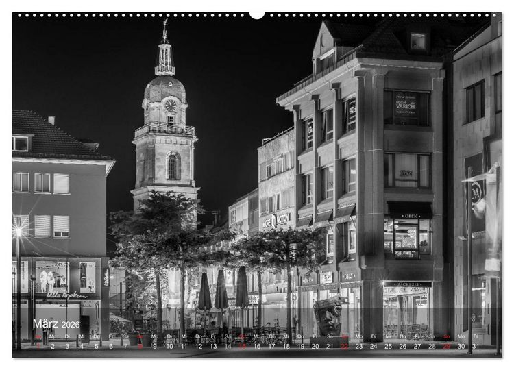 Produktbild: Heilbronn bei Nacht (hochwertiger Premium Wandkalender 2026 DIN A2 quer), Kunstdruck in Hochglanz