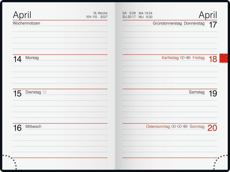 Produktbild: rido/id&eacute; 7011054907 Taschenkalender Mod. partner/Industrie I 2027 A7, Kunstleder, schwarz