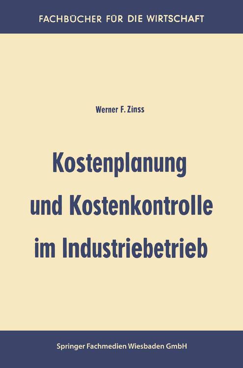 Produktbild: Kostenplanung und Kostenkontrolle im Industriebetrieb