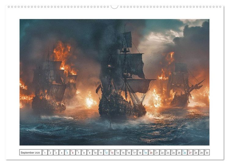 Produktbild: Fluch der Schwarzen Flagge (hochwertiger Premium Wandkalender 2026 DIN A2 quer), Kunstdruck in Hochglanz