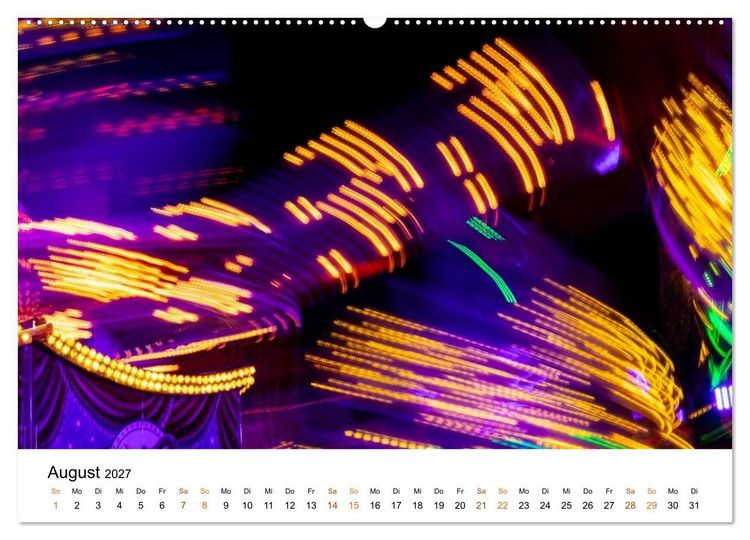 Produktbild: Lichter des Jahrmarkts in Langzeitbelichtung (hochwertiger Premium Wandkalender 2027 DIN A2 quer), Kunstdruck in Hochglanz