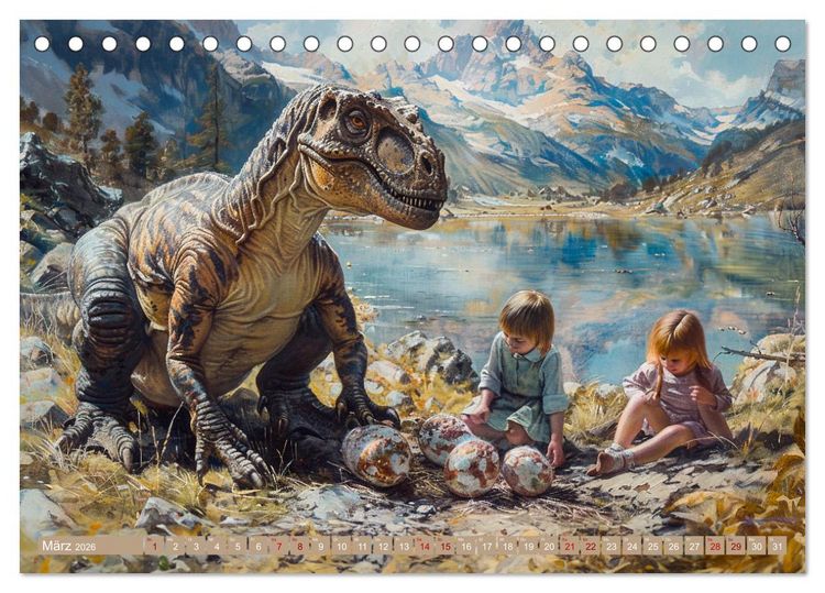 Produktbild: Meine Freunde sind Dinosaurier (Tischkalender 2026 DIN A5 quer), CALVENDO Monatskalender