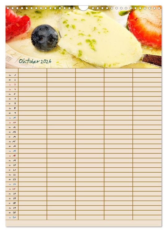 Produktbild: Italienische K&uuml;che mit Familienplaner (Wandkalender 2026 DIN A3 hoch), CALVENDO Monatskalender