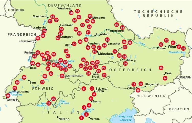 Produktbild: BVA Die 99 sch&ouml;nsten Radtouren f&uuml;r Camper in S&uuml;ddeutschland, &Ouml;sterreich, S&uuml;dtirol und der Schweiz