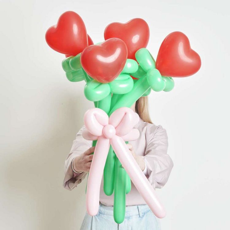 Produktbild: Ballonstrau&szlig; Herzen, Rot