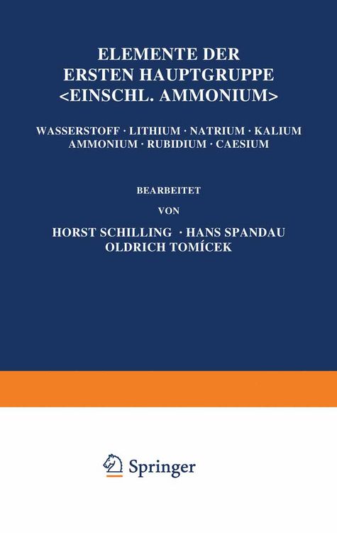 Produktbild: Elemente der Ersten Hauptgruppe; Einschl. Ammonium;