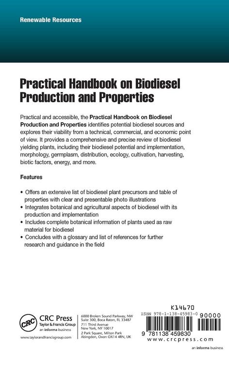 Produktbild: Practical Handbook on Biodiesel Production and Properties