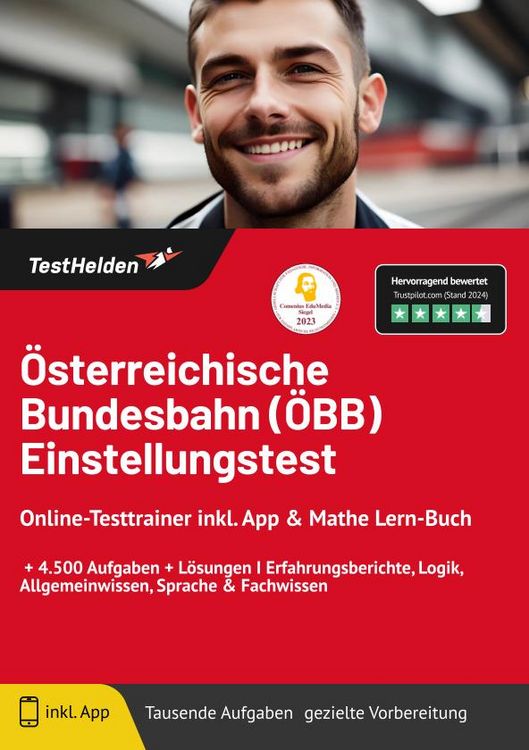 Produktbild: &Ouml;sterreichische Bundesbahn (&Ouml;BB) Einstellungstest: Online-Testtrainer inkl. App & Mathe Lern-Buch