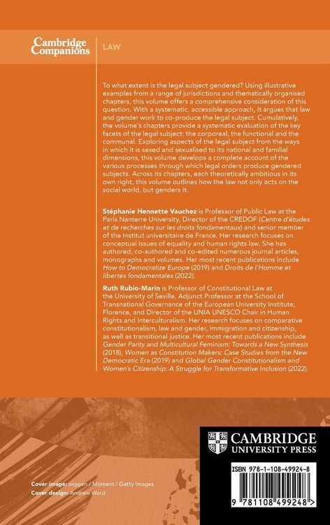 Produktbild: The Cambridge Companion to Gender and the Law
