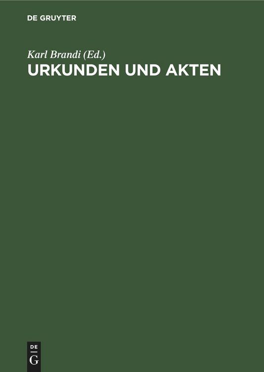 Produktbild: Urkunden und Akten
