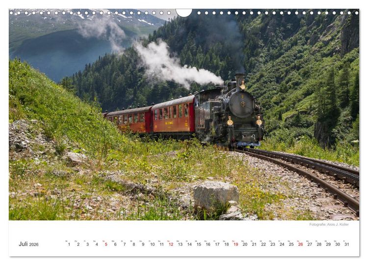 Produktbild: Dampfbahn Furka 2026 (Wandkalender 2026 DIN A3 quer), CALVENDO Monatskalender