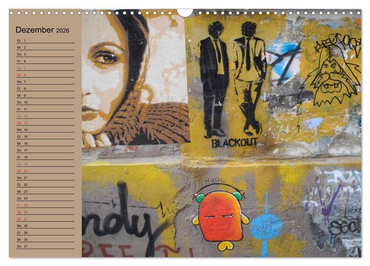 Produktbild: Street-Art Berlin (Wandkalender 2026 DIN A3 quer), CALVENDO Monatskalender
