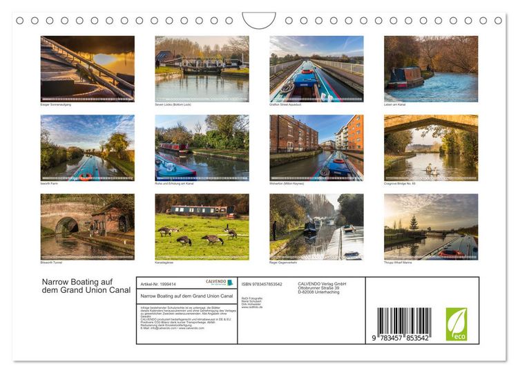 Produktbild: Narrow Boating auf dem Grand Union Canal (Wandkalender 2026 DIN A4 quer), CALVENDO Monatskalender