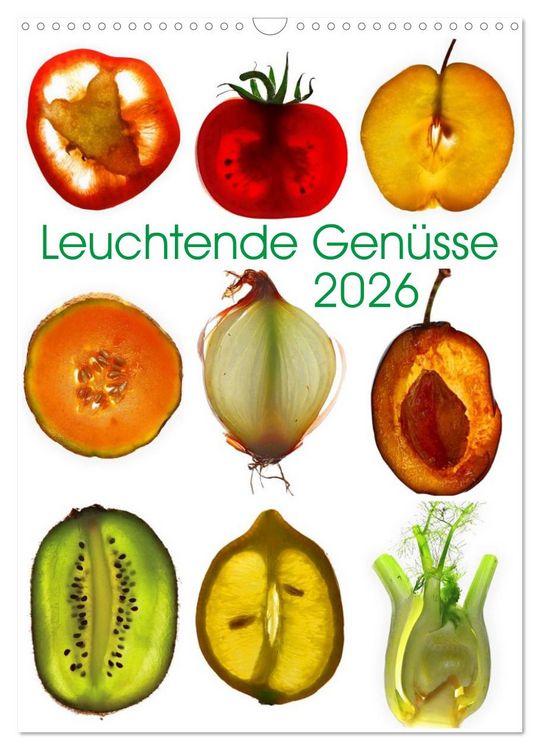 Produktbild: Leuchtende Gen&uuml;sse (Wandkalender 2026 DIN A3 hoch), CALVENDO Monatskalender