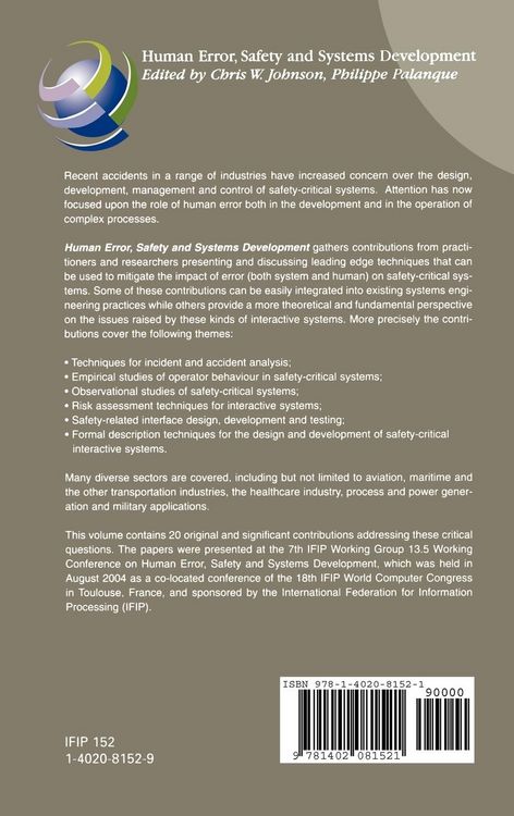 Produktbild: Human Error, Safety and Systems Development