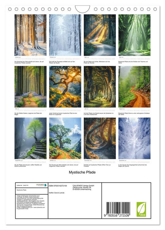 Produktbild: Mystische Pfade (Wandkalender 2026 DIN A4 hoch), CALVENDO Monatskalender