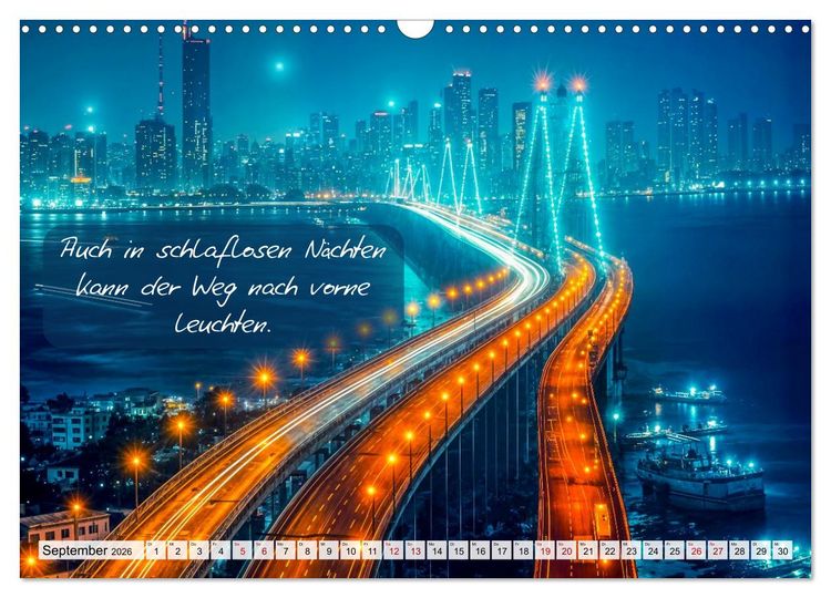 Produktbild: Wege zwischen Asphalt und Himmel - Achtsamkeitskalender mit Weisheiten (Wandkalender 2026 DIN A3 quer), CALVENDO Monatskalender