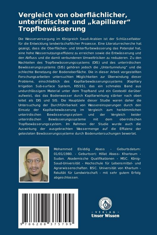 Produktbild: Vergleich von oberfl&auml;chlicher, unterirdischer und "kapillarer" Tropfbew&auml;sserung