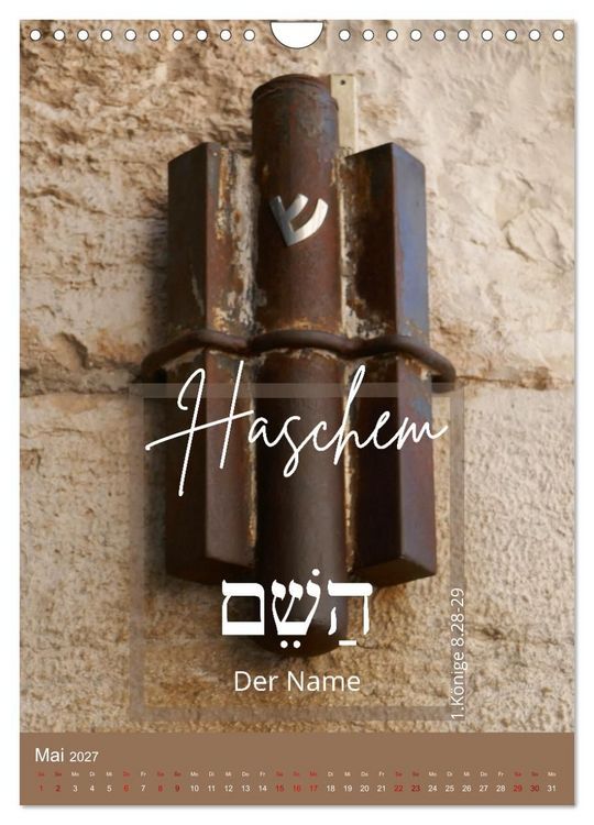 Produktbild: Israel und hebr&auml;ische Namen Gottes (Wandkalender 2027 DIN A4 hoch), CALVENDO Monatskalender