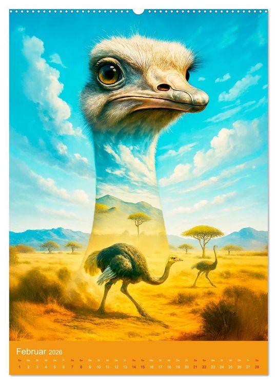 Produktbild: Afrikas wilde Seele - Magische Tierwelt im Portr&auml;t (Wandkalender 2026 DIN A2 hoch), CALVENDO Monatskalender