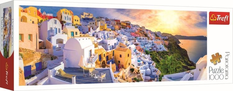 Produktbild: Puzzle 1000 Panorama Sonnenuntergang in Santorini, Griechenland